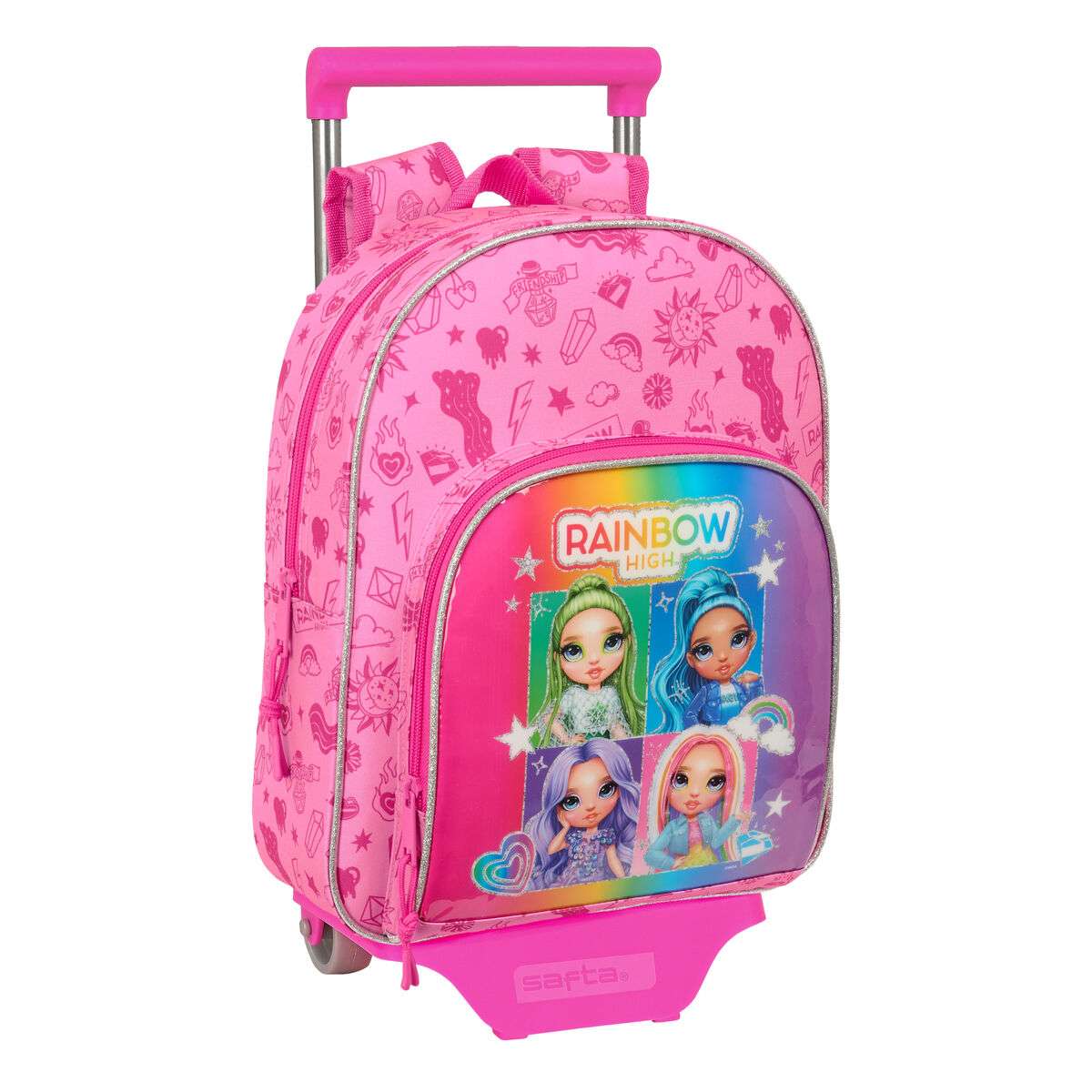Schoolrugzak met Wielen Rainbow High Shine Multicolour 28 x 34 x 10 cm