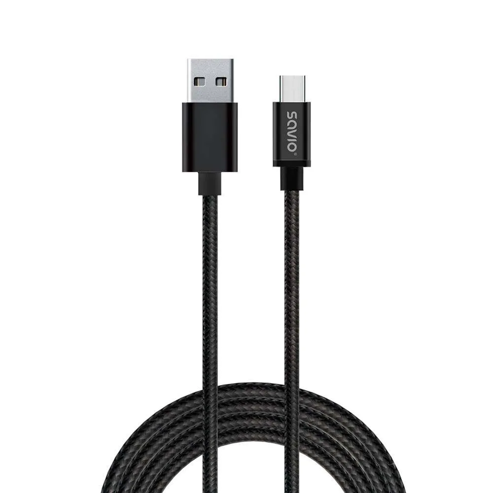 Savio CL-129 USB-kabel 2 m USB 2.0 USB A USB C Zwart