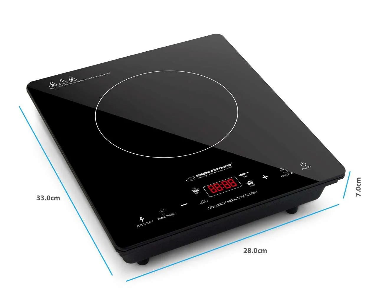 Esperanza EKH009 kookplaat Zwart Aanrecht 28 cm Inductiekookplaat zones 1 zone(s)