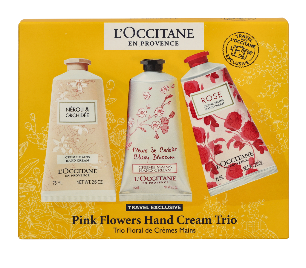 L'Occitane Pink Flowers Hand Cream Trio Set 225ml Hand- en voetverzorging Dames