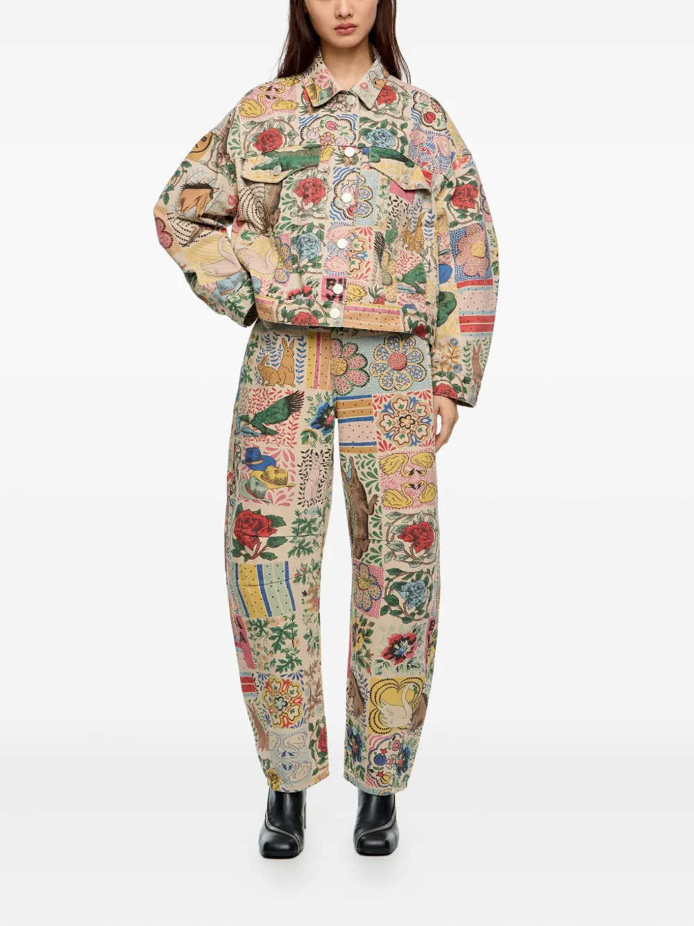 Bimba y Lola Jeans met print - Beige