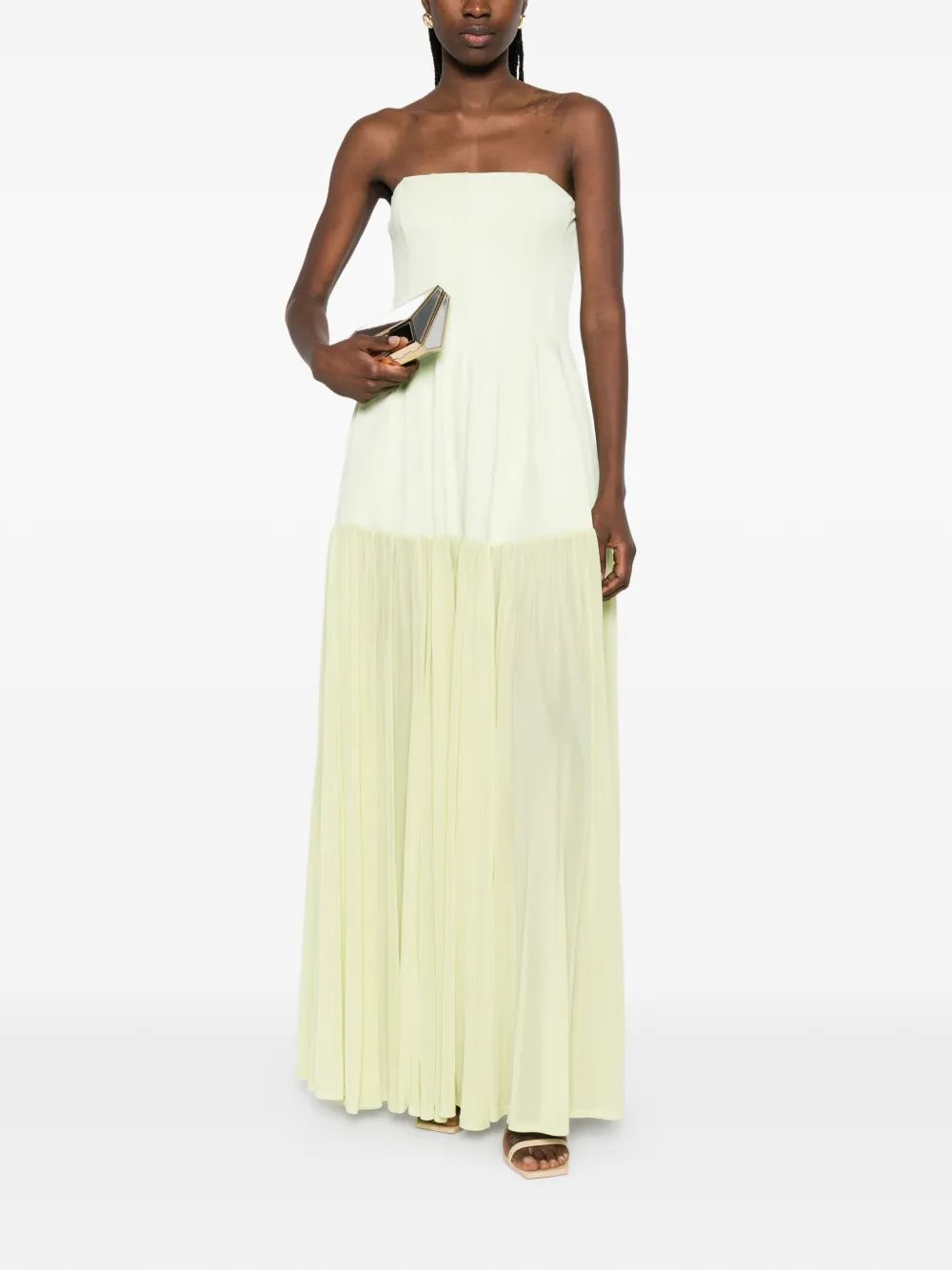 Simkhai pleated strapless maxi dress - Groen