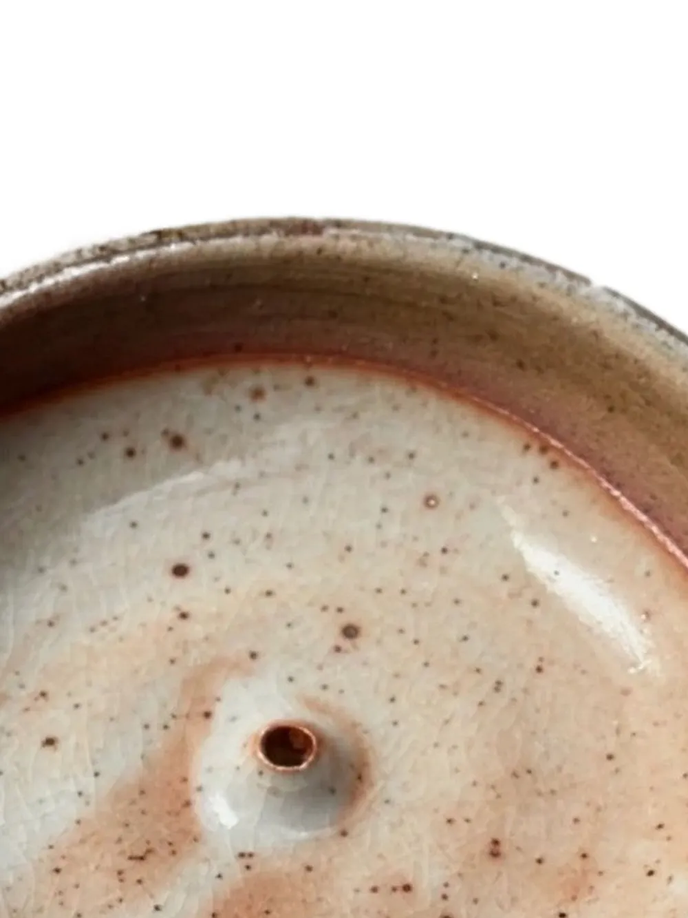 Incausa Houten wierookhouder met spikkels - Beige