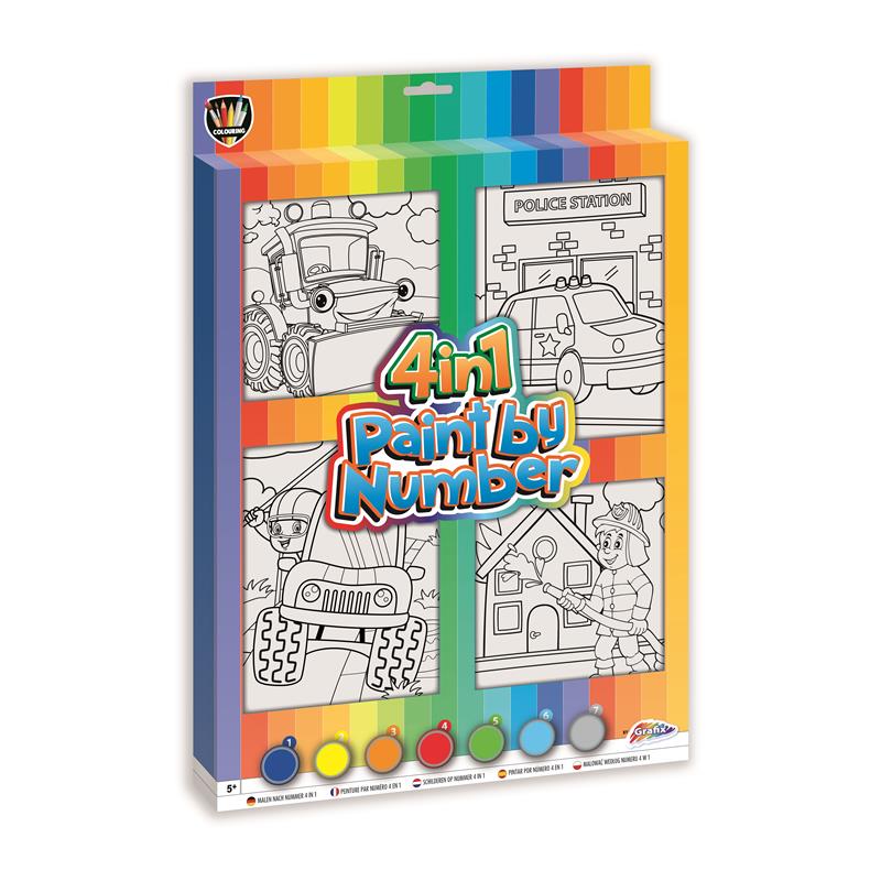 Schilderen Op Nummer Canvas Set 4 In 1 Stoere Figuren