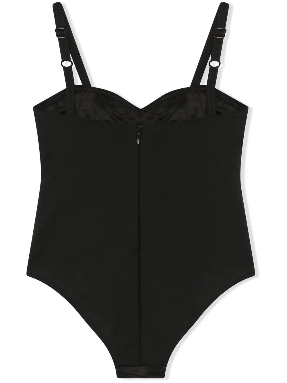 Dolce & Gabbana Kids Satijnen body met stras - Zwart