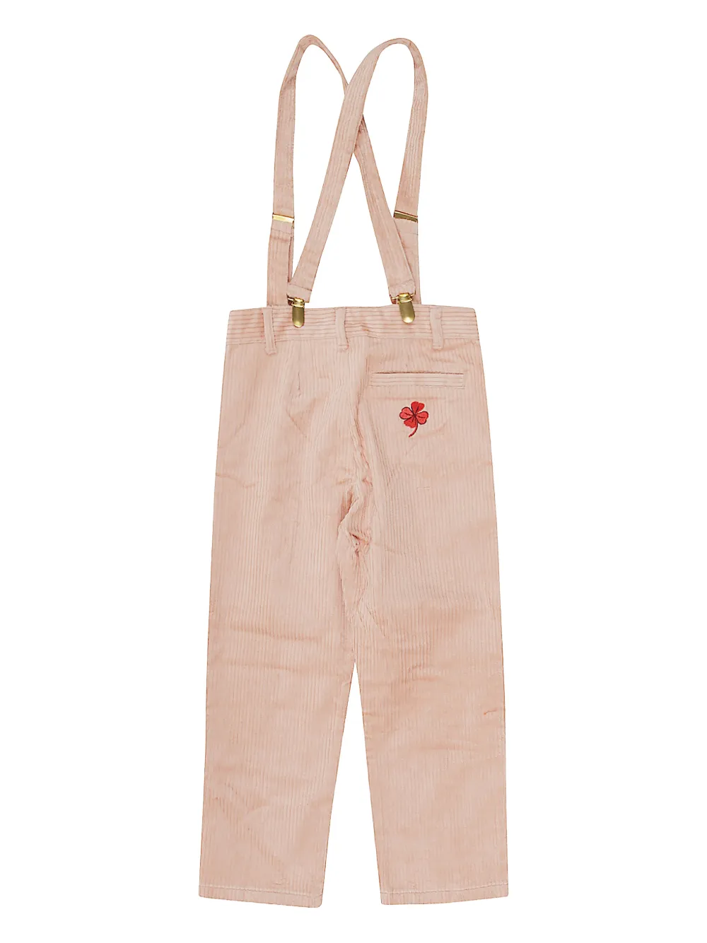 Mini Rodini Ribfluwelen broek met bretels - Roze