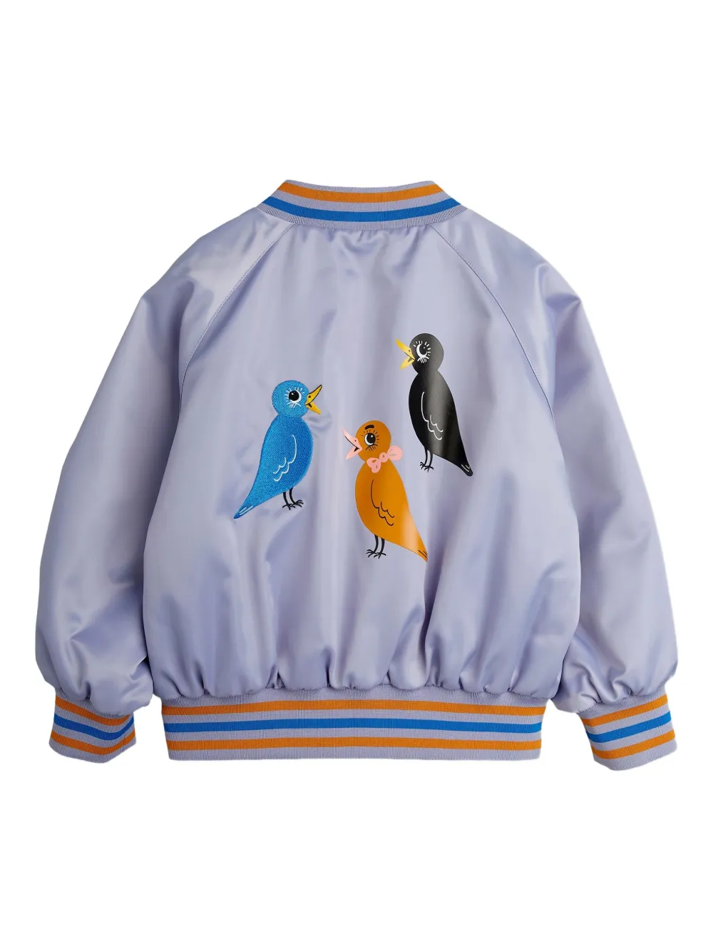 Mini Rodini Bomberjack met vogelprint - Paars