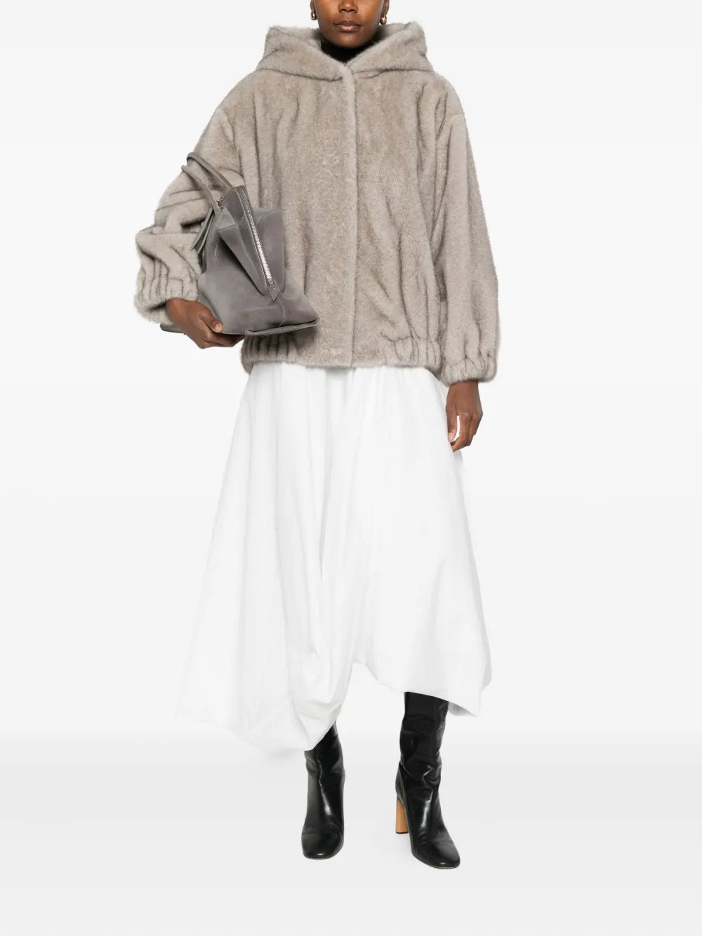 Antonelli Jack met elastische afwerking en capuchon - Beige