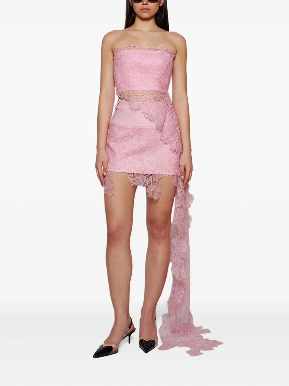David Koma Mini-rok van kant - Roze