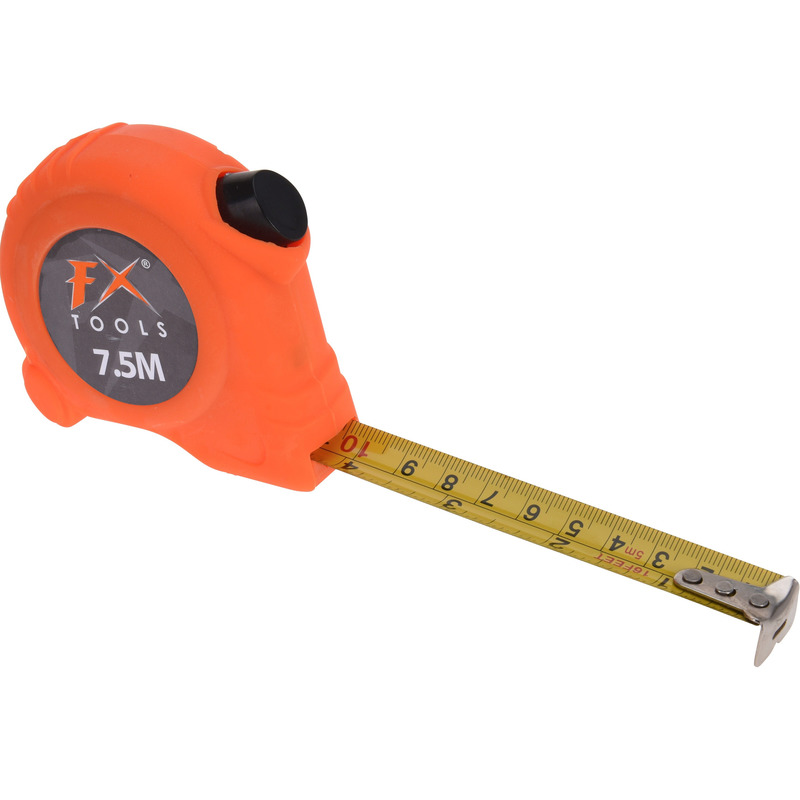 FX Tools Rolmaat - 7,5 meter - 27,5 mm - oranje - meetlint gereedschap