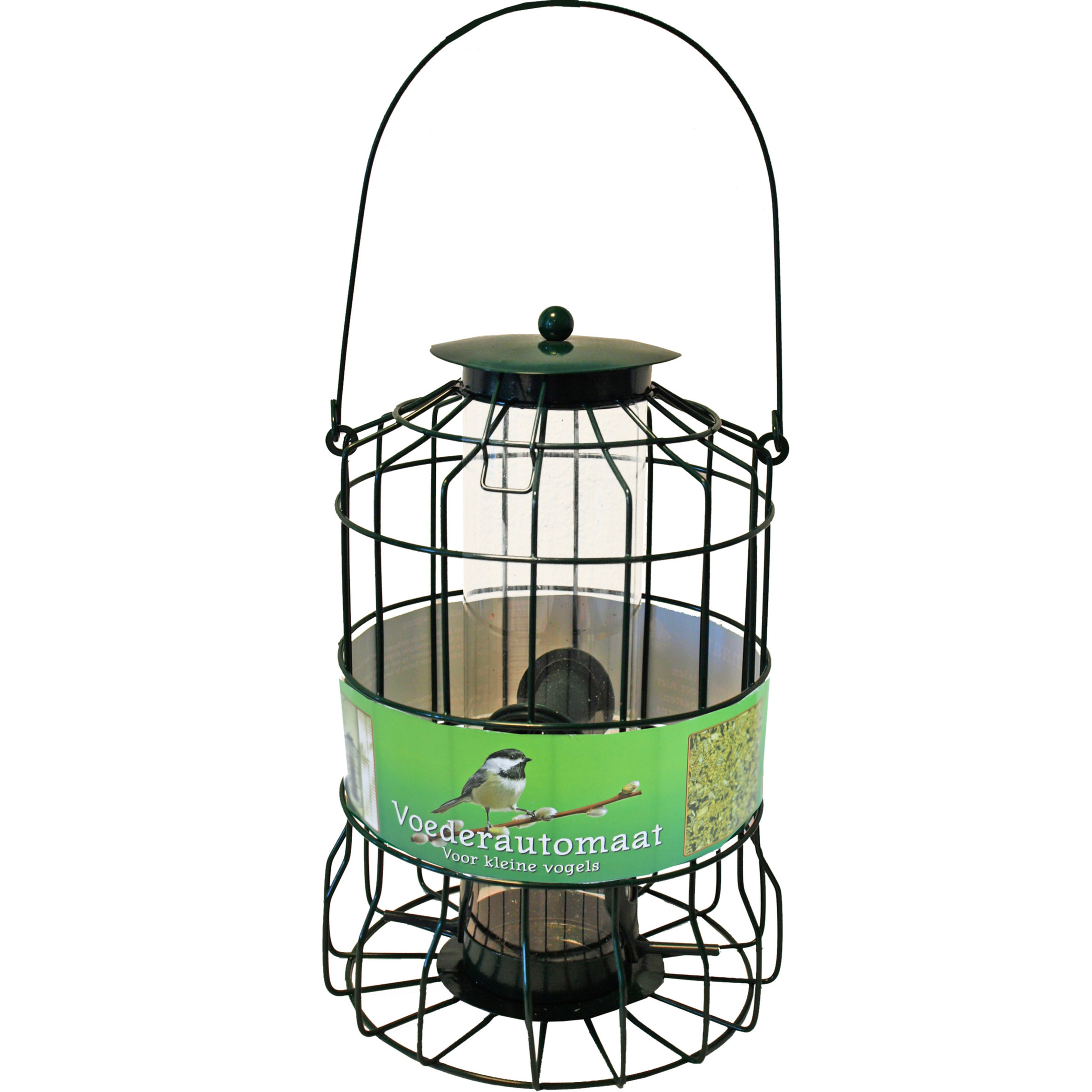 Boon Vogel voedersilo - groen - 36cm - metaal - voor kleine vogels geschikt