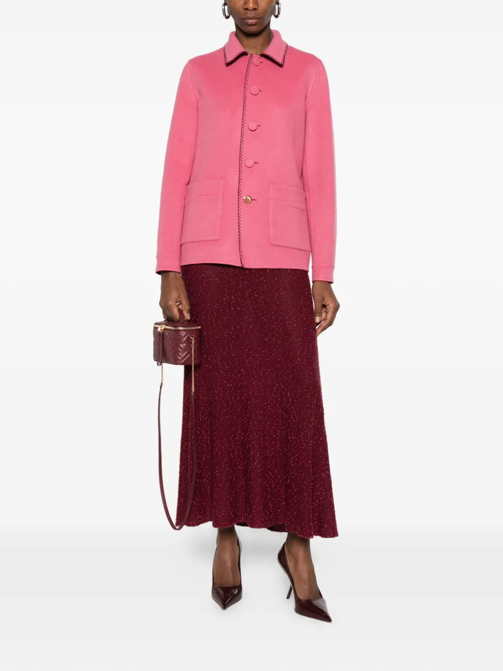 Gabriela Hearst Sabine midi-rok met kralen - Rood