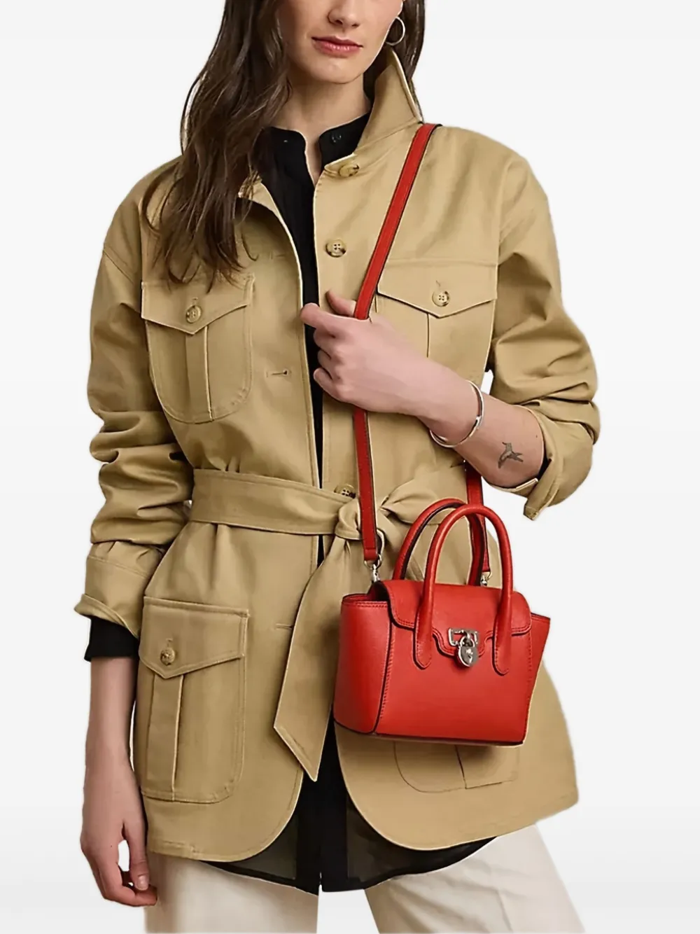 Lauren Ralph Lauren Kleine Tanner tas - Oranje