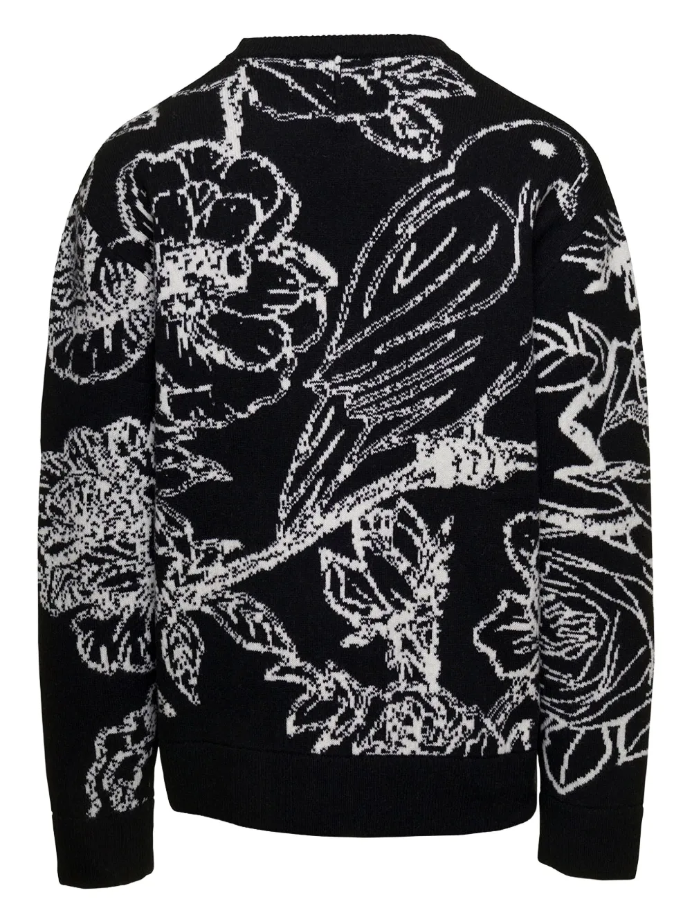 3PARADIS Trui met geborduurde bloemen - Zwart