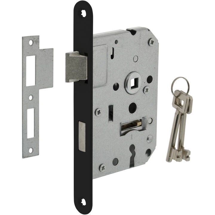 Dulimex Woningbouw klavier dag- en nachtslot zwart 55 mm