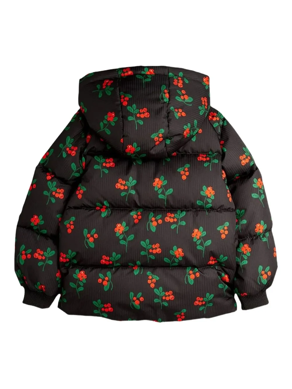 Mini Rodini Jack met bloemenprint en capuchon - Zwart