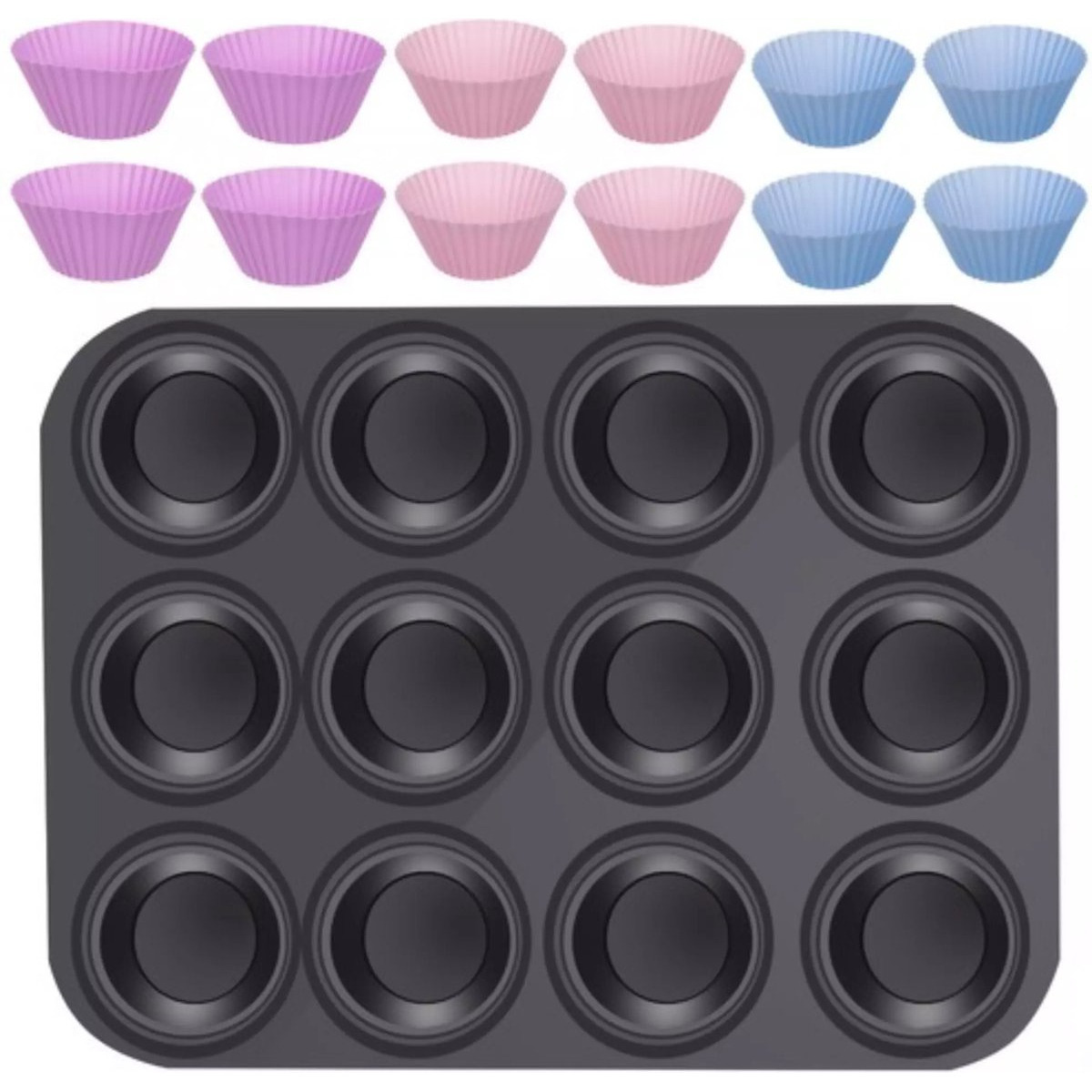 Ruhhy Muffin bakvorm - 12 cups - 35 x 26,5 cm - cupcakevorm