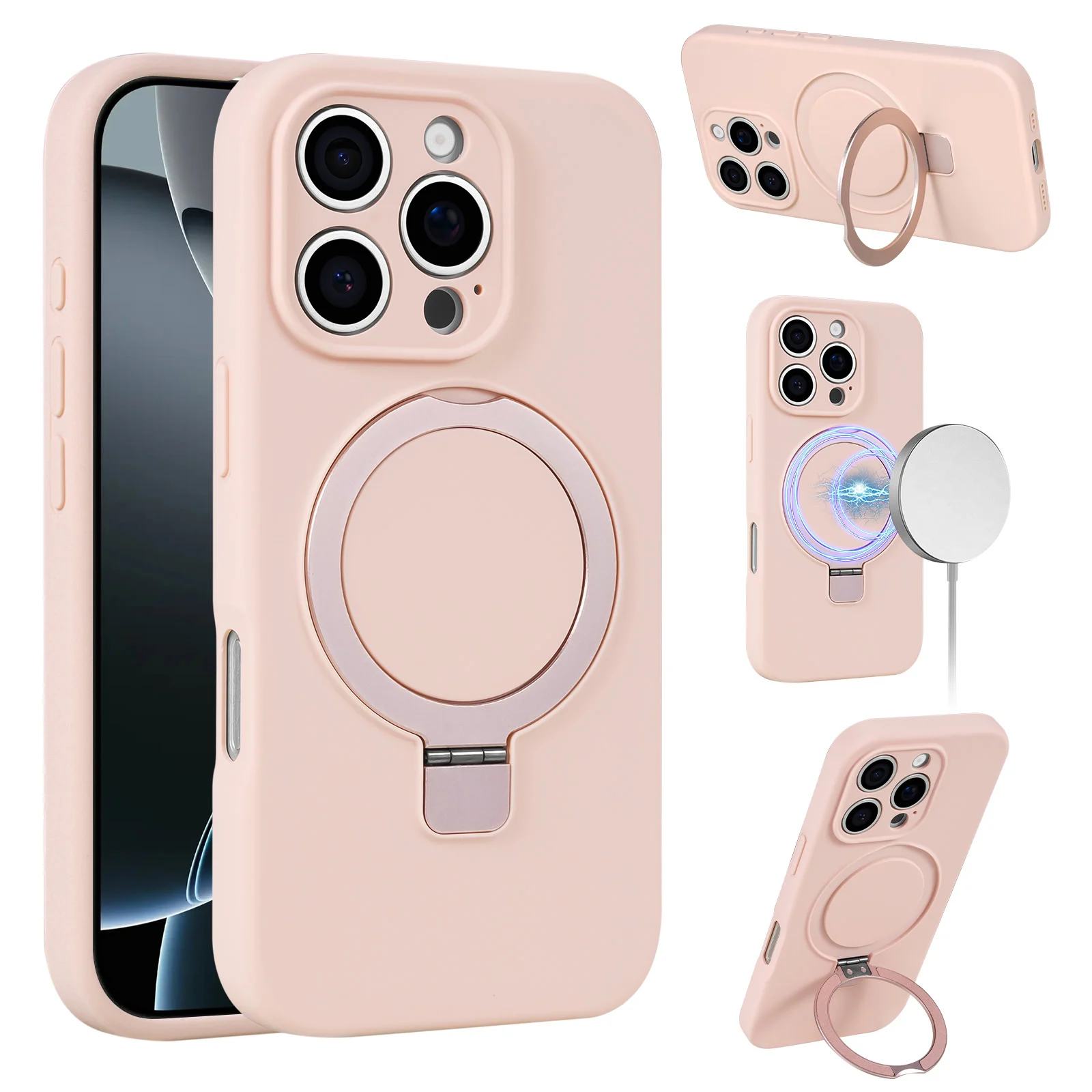 Siliconen hoesje iPhone 16 Pro Max geschikt voor MagSafe - Roze