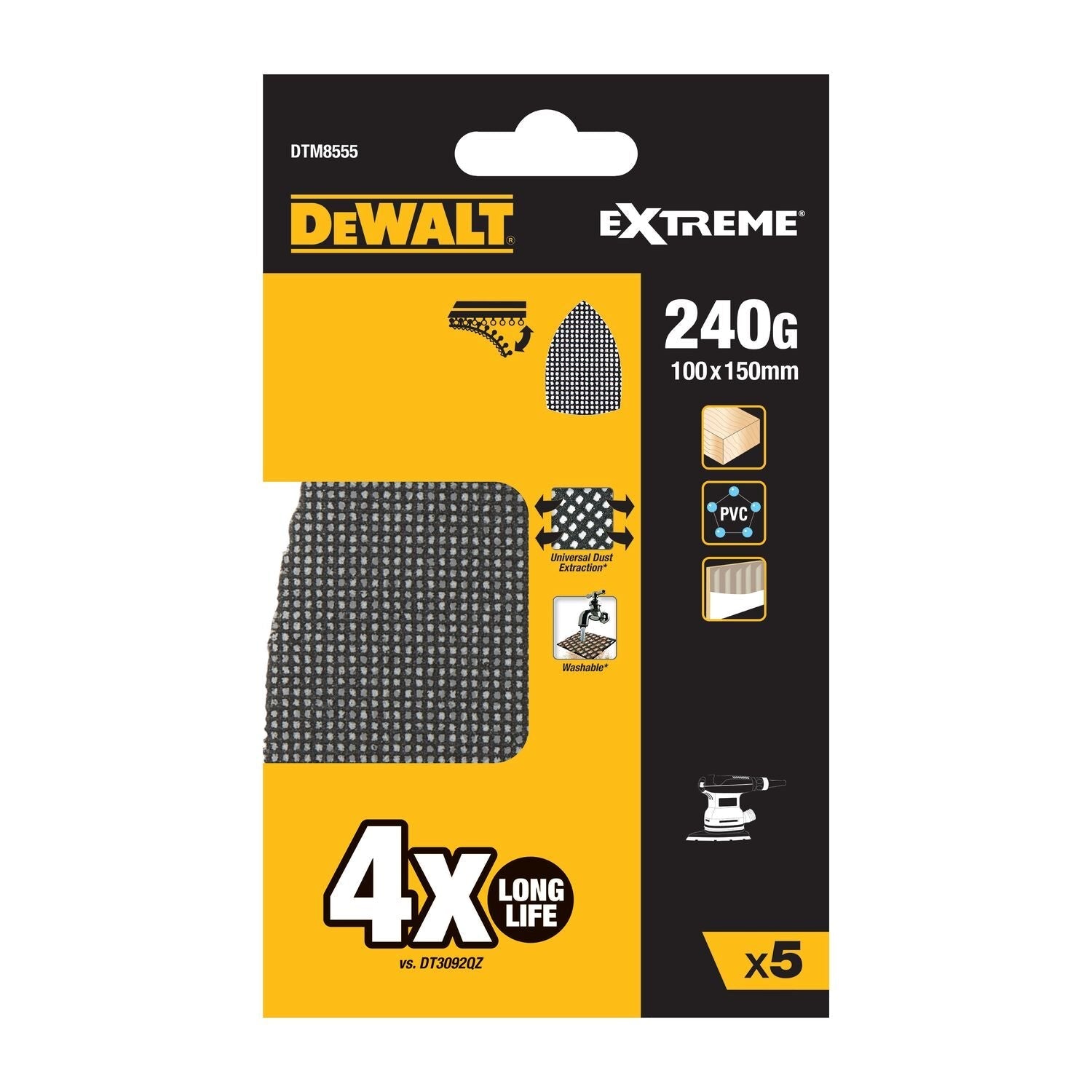DeWALT DTM8555 Mesh Schuurgaas Delta 100x150mm K240 VE=5
