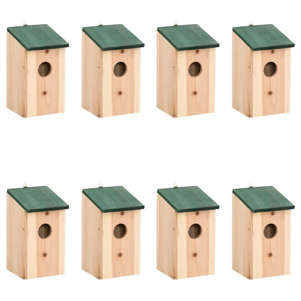 Vogelhuisjes 8 st 12x12x22 cm hout