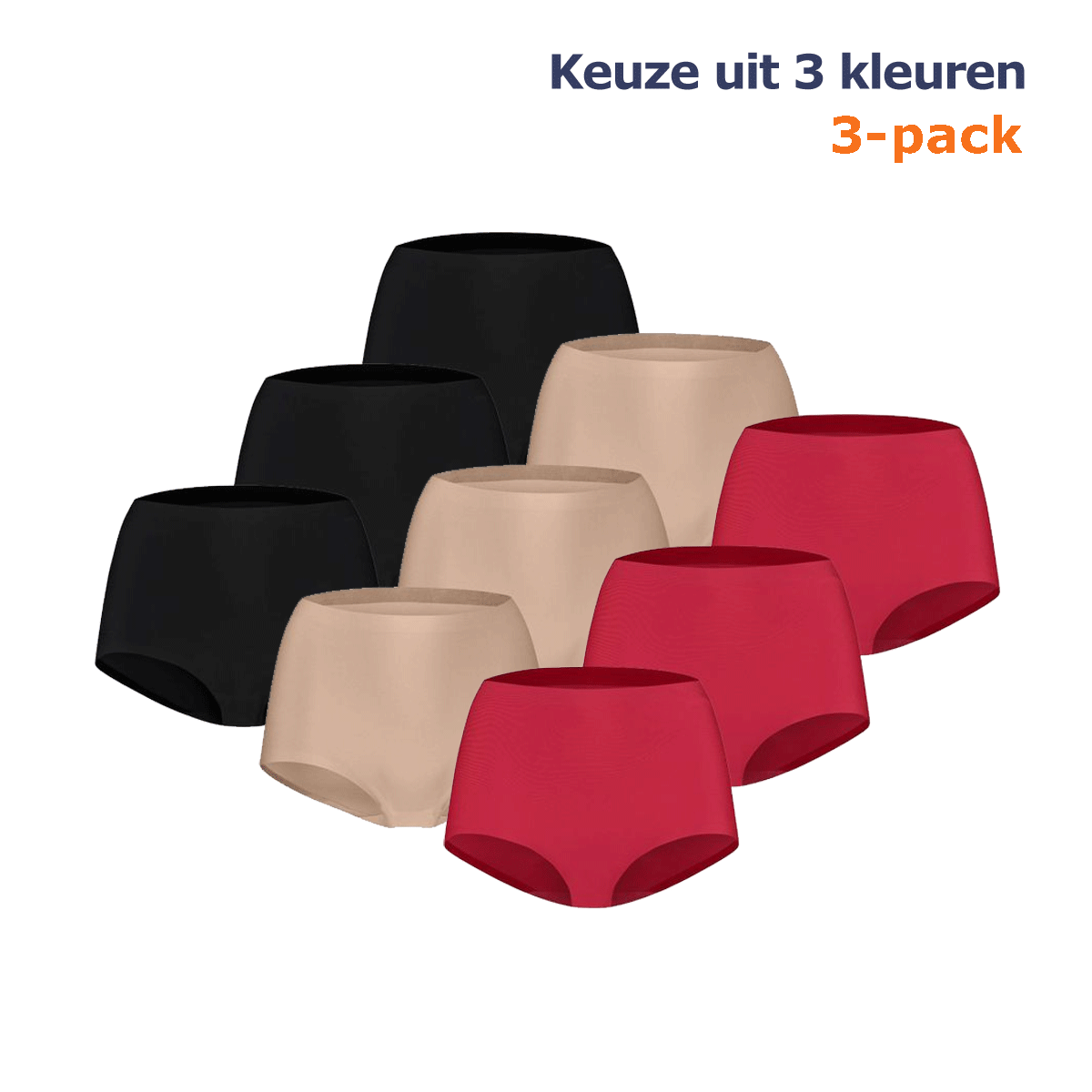 Ten Cate Secrets High Waist Slip 3-pack Zwart-XL