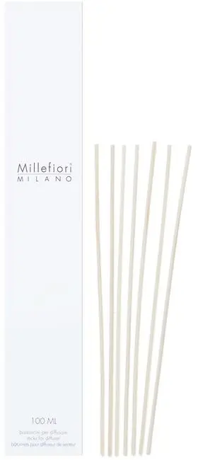 Millefiori Milano navulling geurstokjes 24 cm naturel 7 stuks