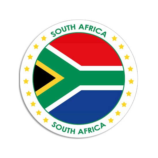 Vlag Zuid Afrika stickers - rond - D14,8 cm - vlag - Landen -