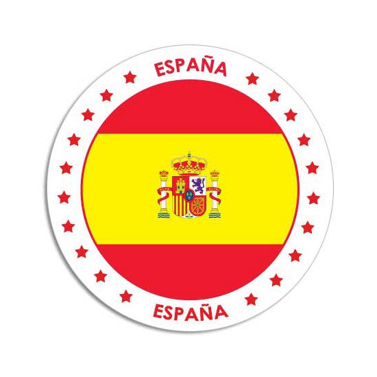 Vlag Spanje stickers - rond - D14,8 cm - vlag - Landen -