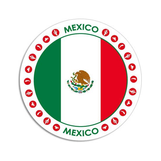 Vlag Mexico stickers - rond - D14,8 cm - vlag - Landen -