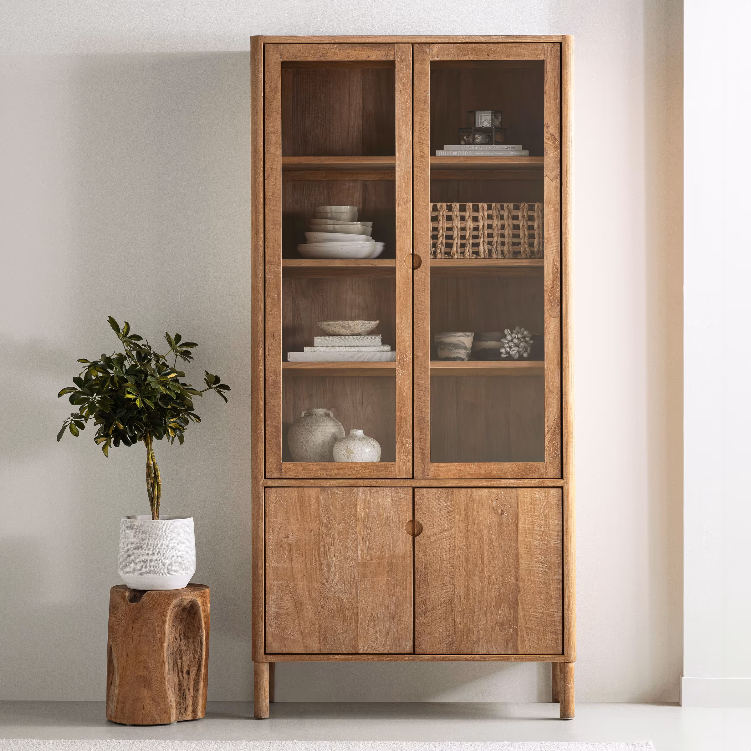 DTP Home Vitrinekast Apollo Teakhout, 210 x 100cm - Naturel