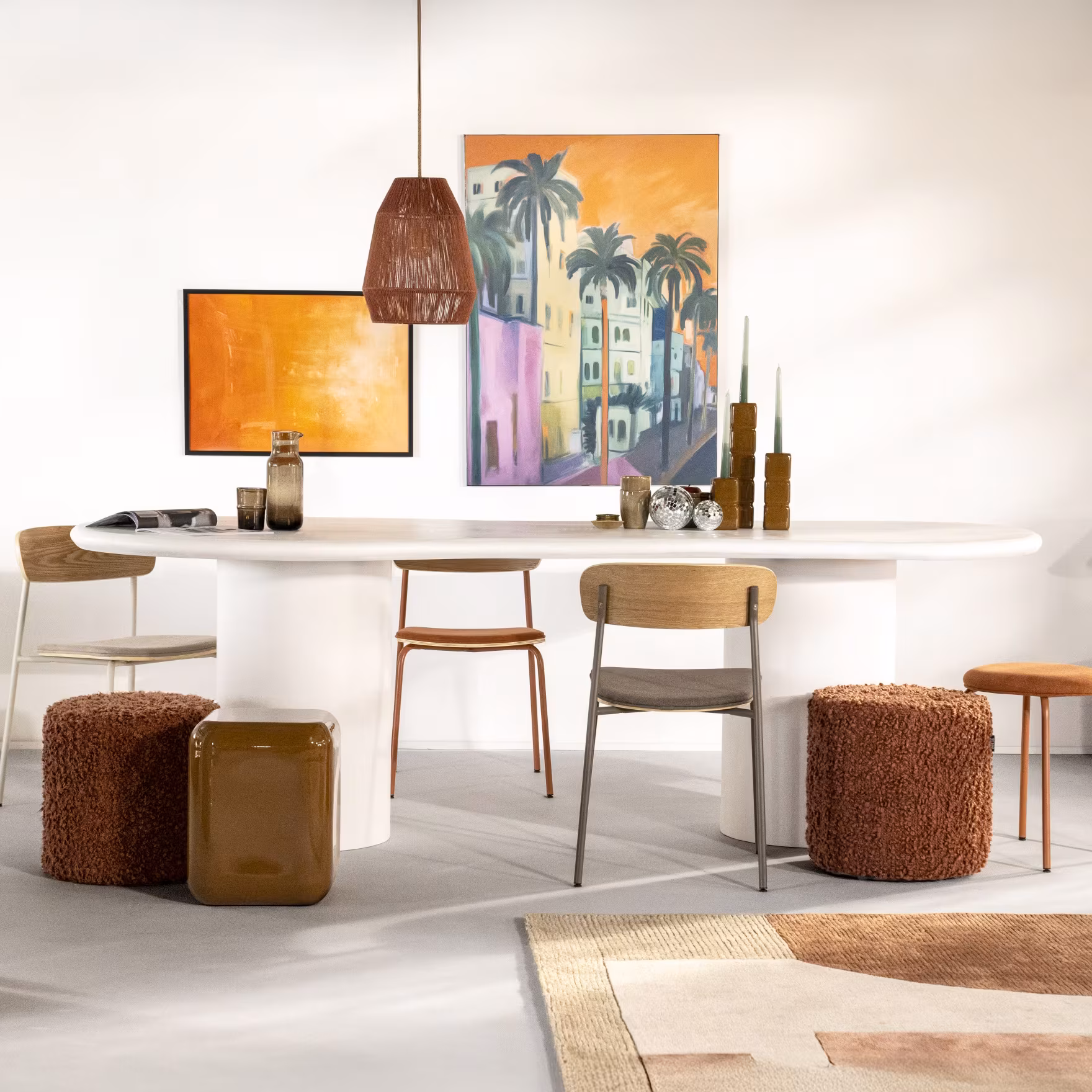 By-Boo Organische Eettafel Seki 250 x 110cm - Wit