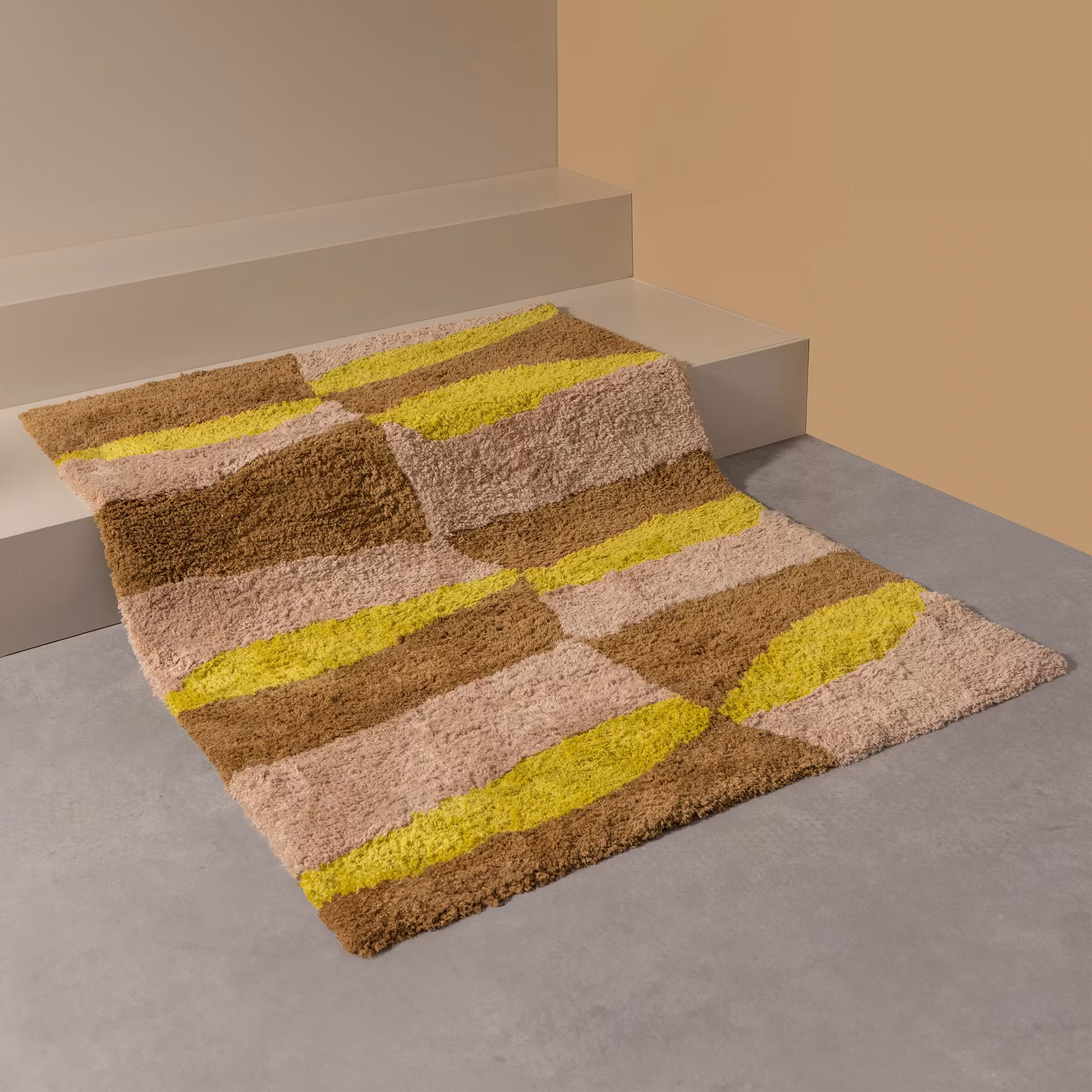 WOOOD Vloerkleed Musa Wol, 170 x 240cm - Geel,Kleurrijk