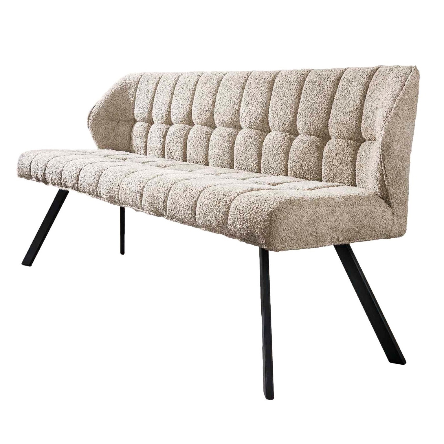 Eetkamerbank Raster 180 cm breed boucle zandkleur