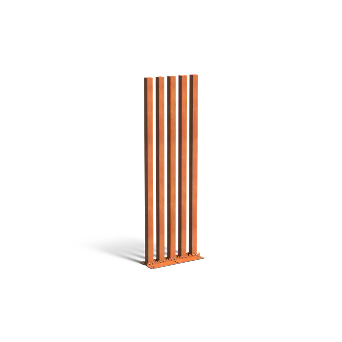 Tuinpaal set 5 stuks corten 100 x h. 300 cm