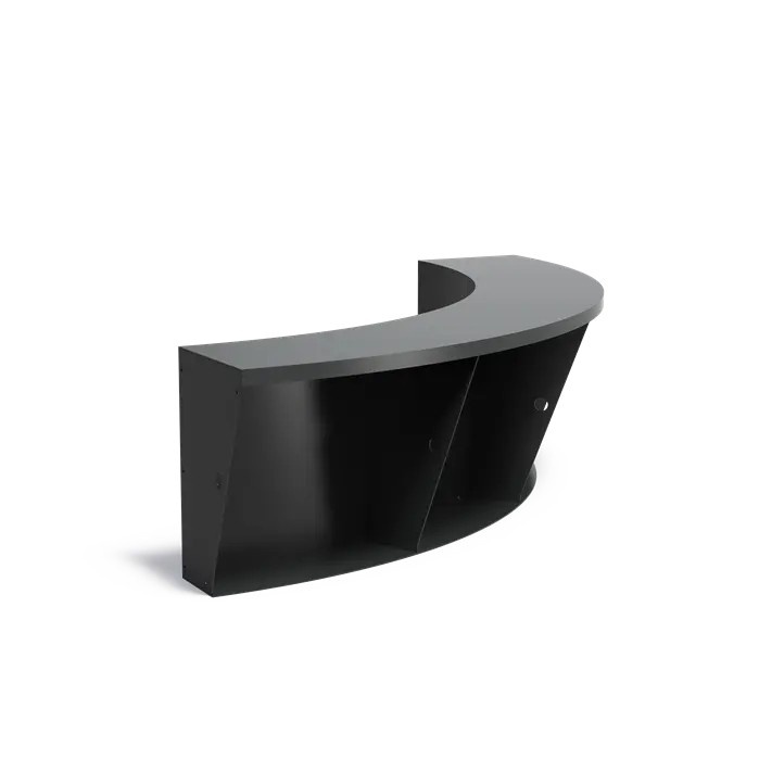 Keerwand + zitrand aluminium 150 x 60 cm binnenbocht