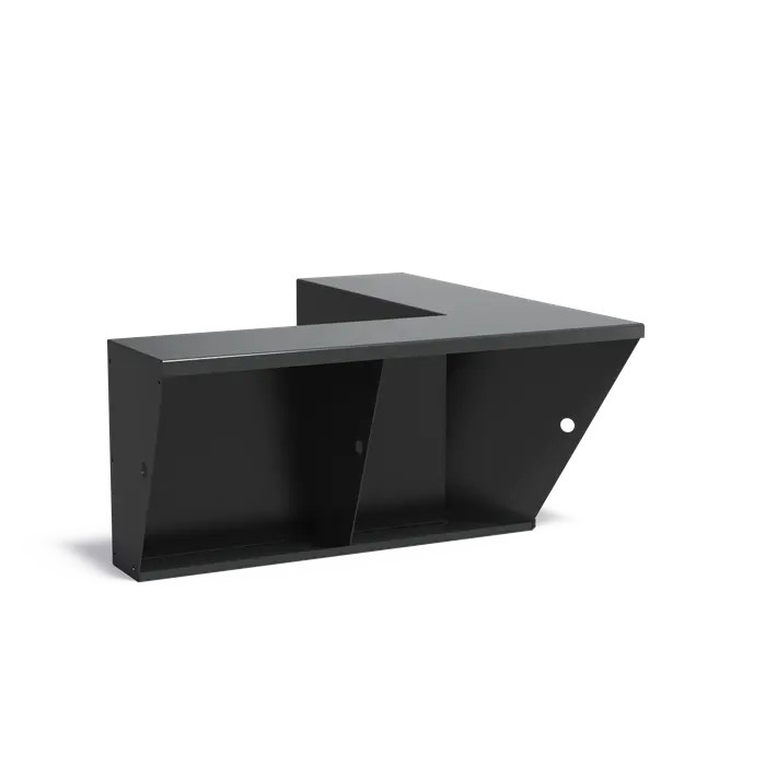 Keerwand + zitrand aluminium 100 x 100 x 60 cm binnenhoek