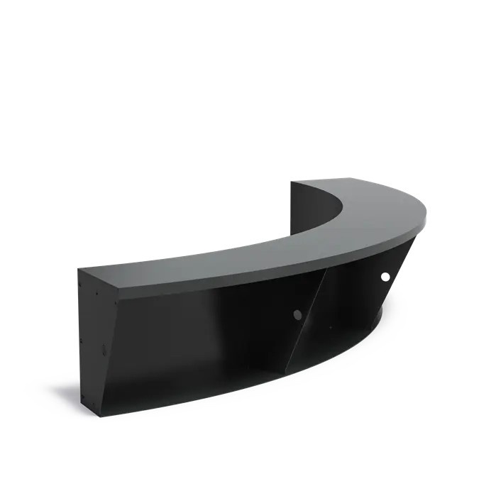 Keerwand + zitrand aluminium 200 x 50 cm binnenbocht