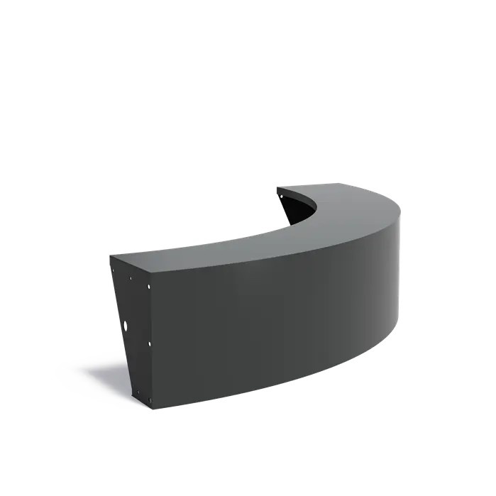 Keerwand + zitrand aluminium 200 x 50 cm buitenbocht