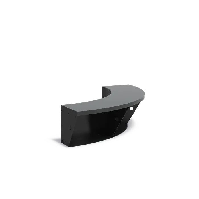 Keerwand + zitrand aluminium 100 x 40 cm binnenbocht