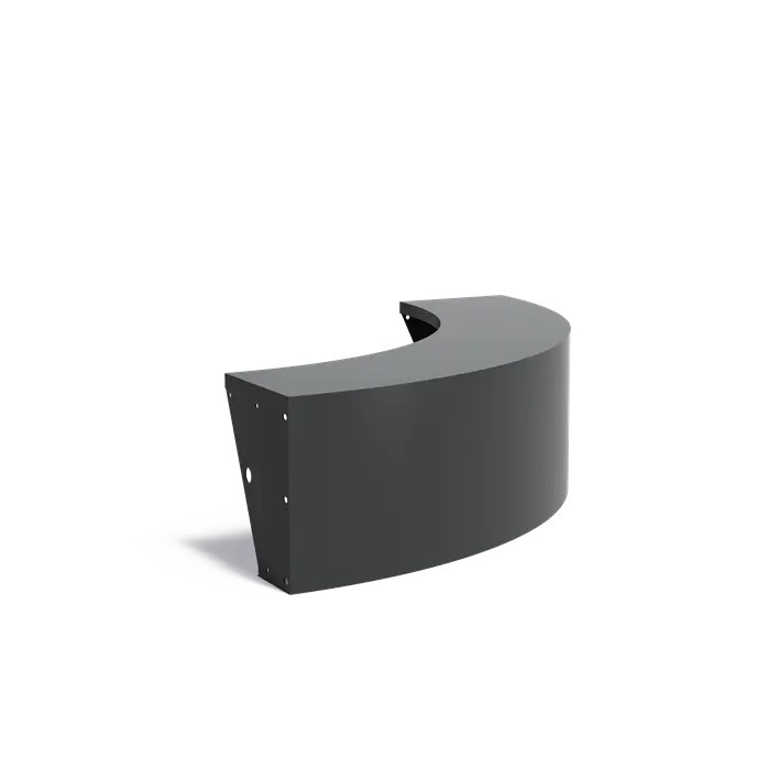 Keerwand + zitrand aluminium 150 x 50 cm buitenbocht