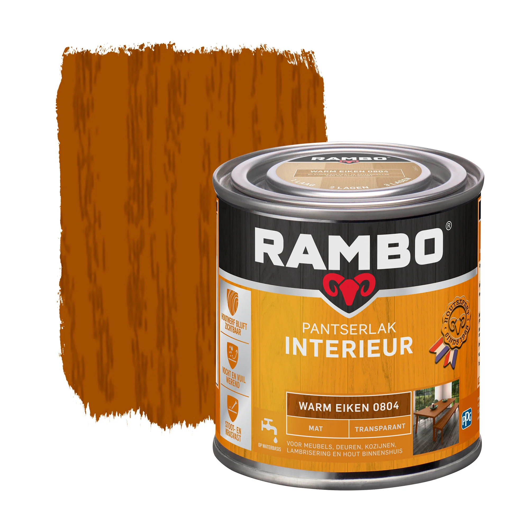 Rambo Pantserlak Interieur Transparant Mat - Warm eiken