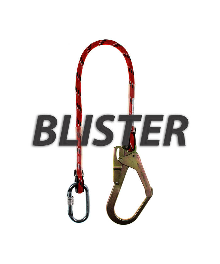 EDGE 23455 Positioneringsvanglijn + 1x steigerhaak en 1x musketon met schroefsluiting - blisterverpakking (EL1AH10.BL)