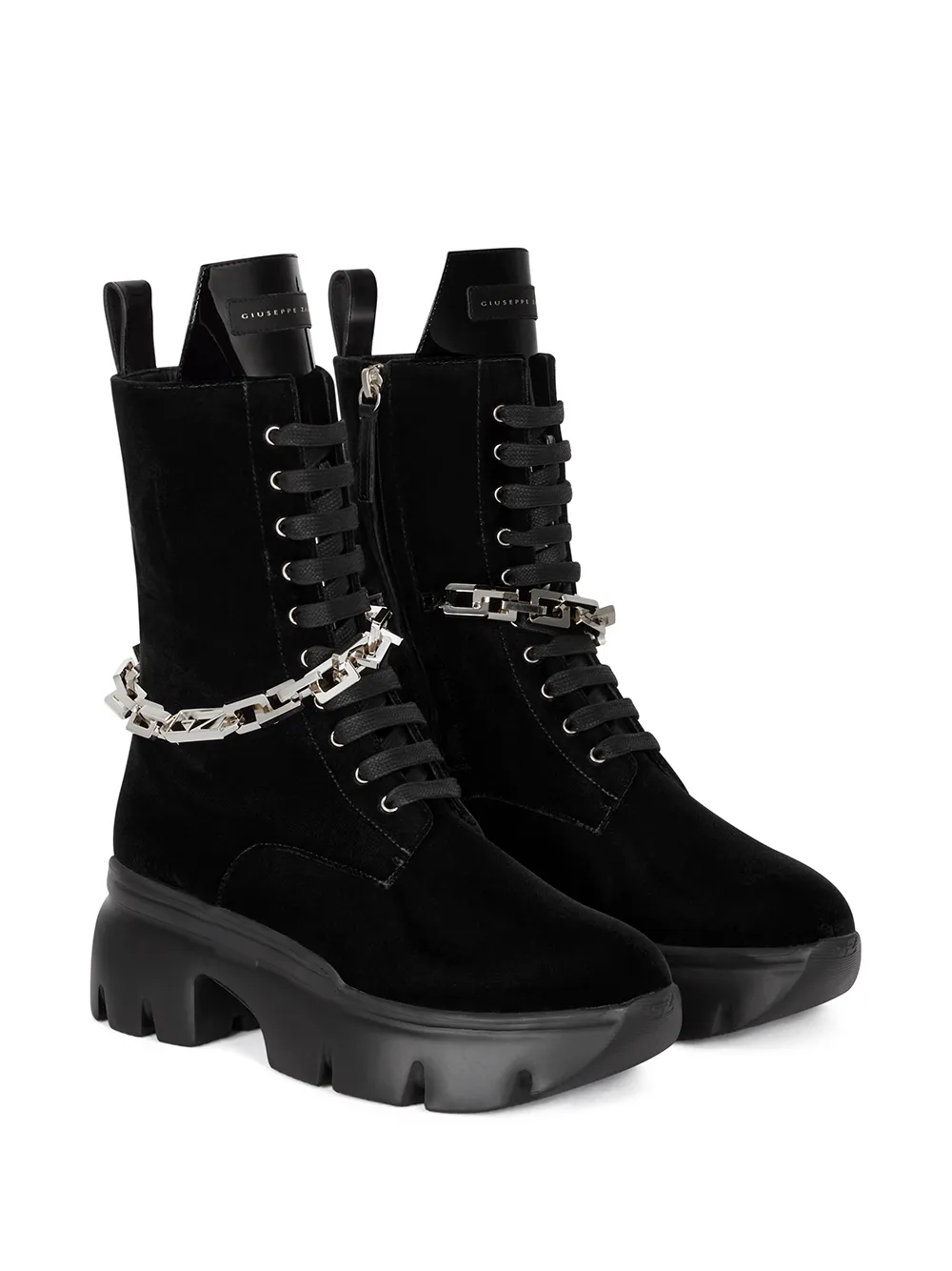 Giuseppe Zanotti Apocalypse laarzen met ketting - Zwart