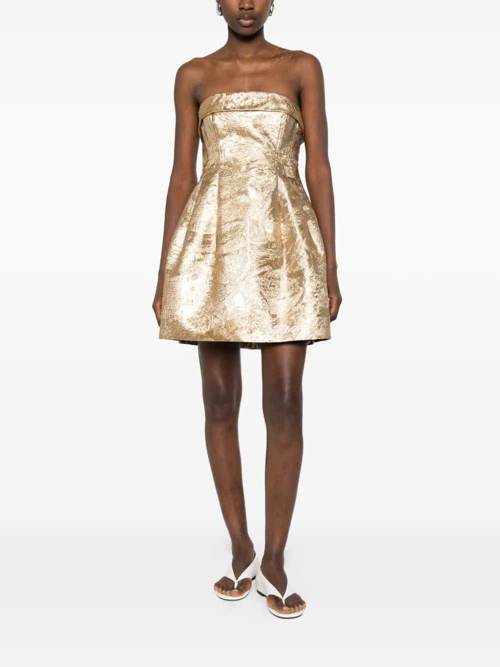 Simkhai Strapless mini-jurk - Goud