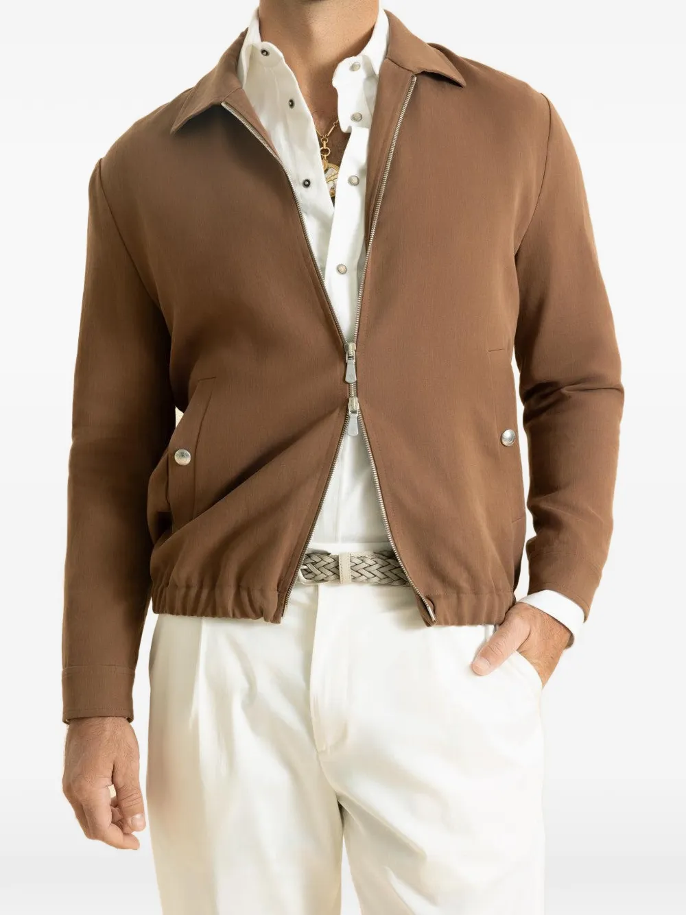 Eleventy zip bomber jacket - Bruin