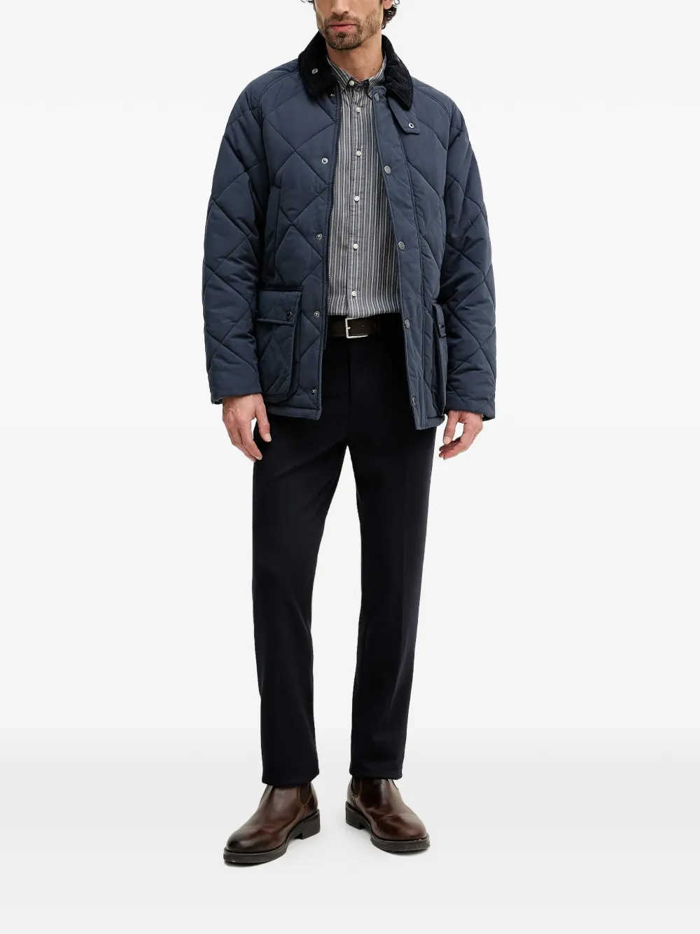 Barbour Modern Bedale quilted corduroy-collar jacket - Blauw