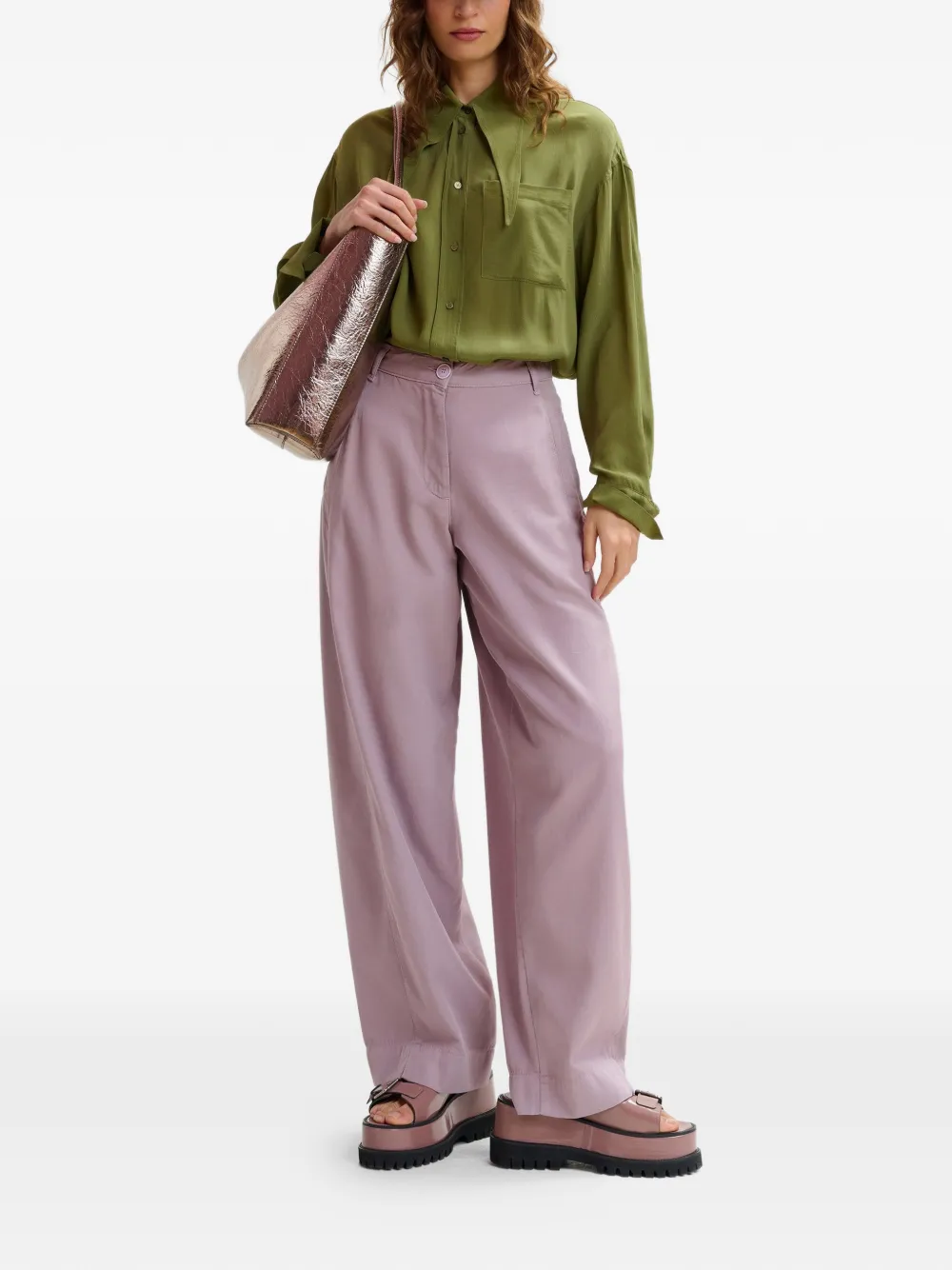 Essentiel Antwerp Joviaal broek met wijde pijpen - Paars