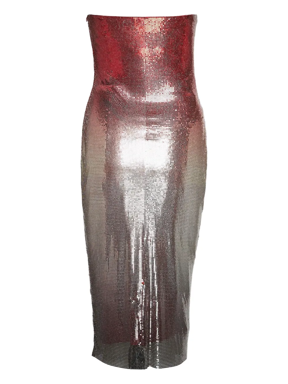 Rabanne Naomi jurk met maliën en ombré-effect - Rood