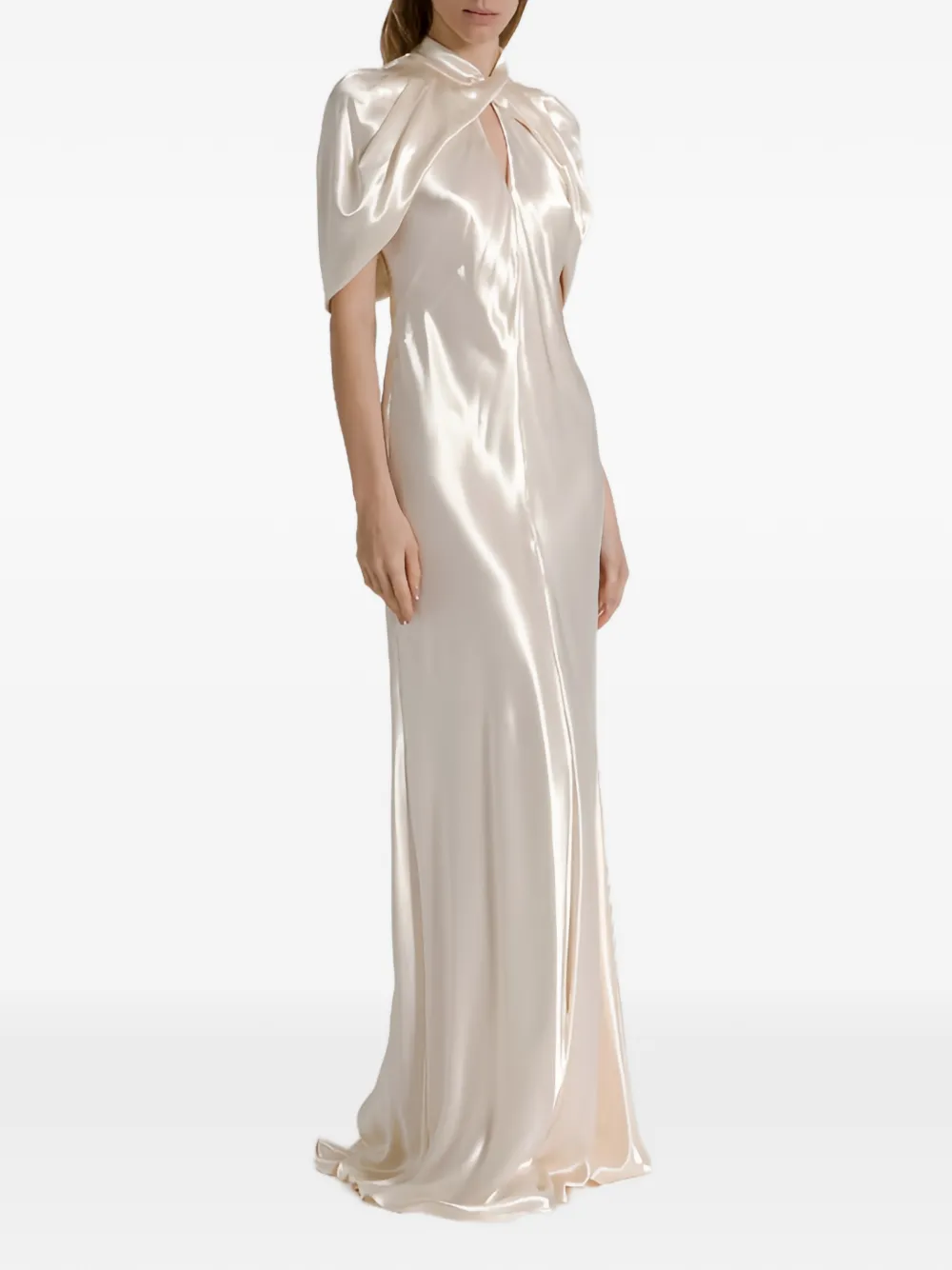 Alberta Ferretti Jurk met gekruiste kraag - Wit