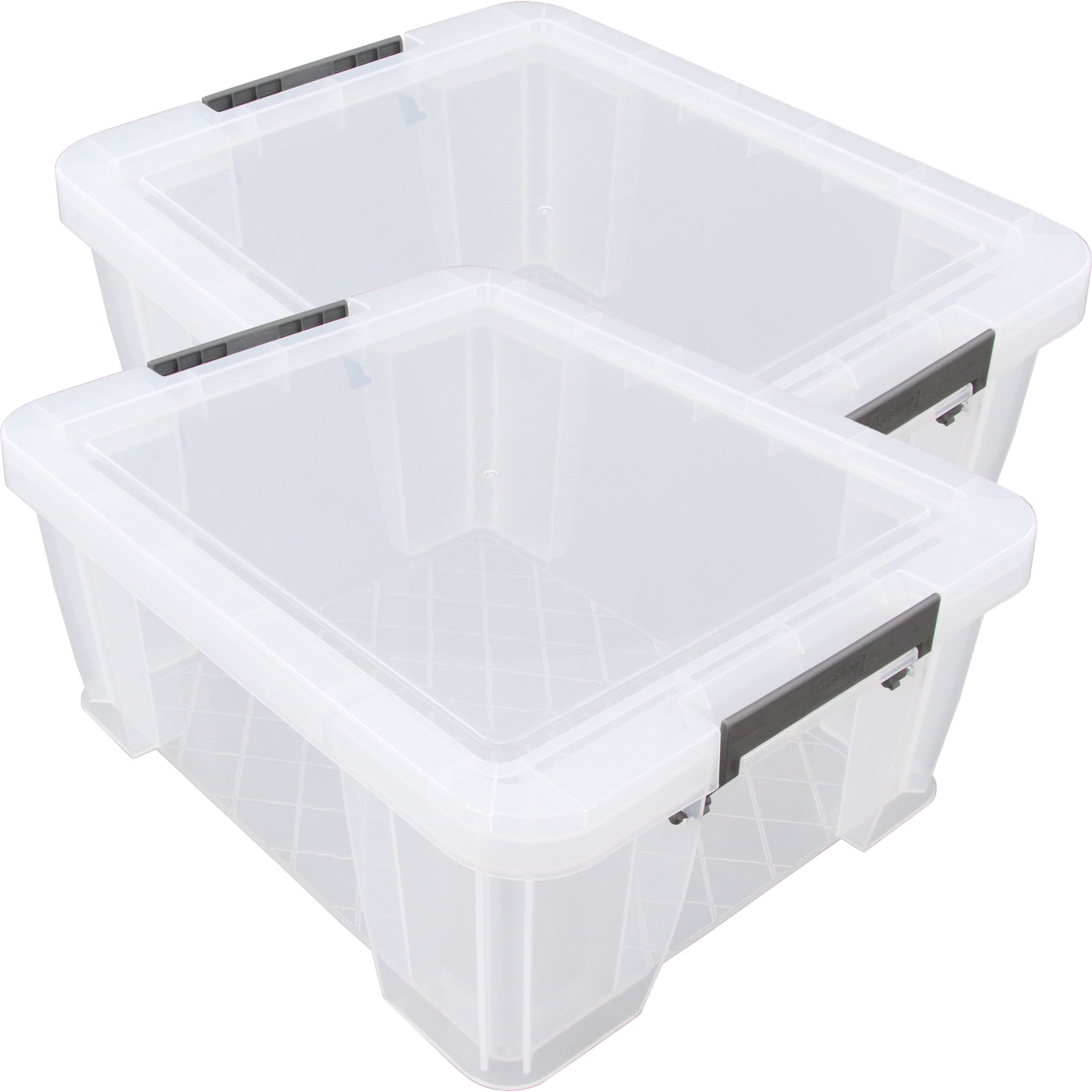 Whitefurze Opbergbox - 3x - 24 liter - Transparant - 48 x 38 x 19 cm